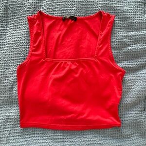 SHEIN Red Fitted Crop Tank Top
